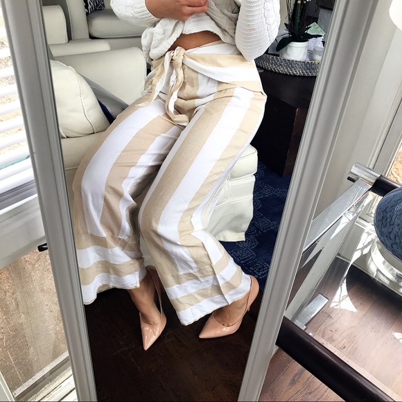 LAST ONE❗️S/L STRIPE HIGH WAIST WIDE LEG PANTS 🐚 - Picture 5 of 8